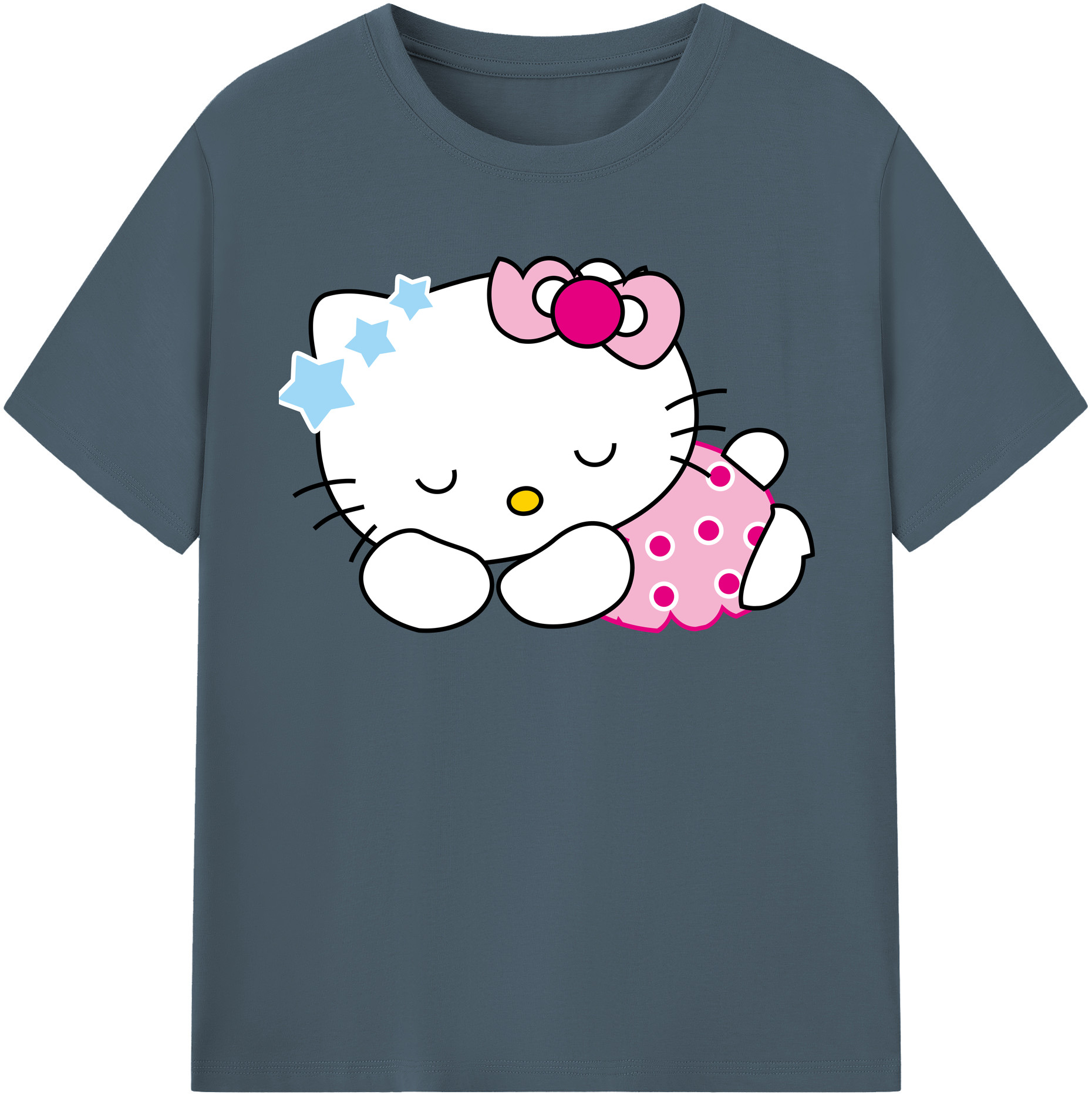 （画像用） Hello Kitty ハローキティ 綿100％半袖Tシャツ（フロントプリント）